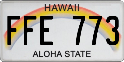 HI license plate FFE773