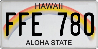 HI license plate FFE780