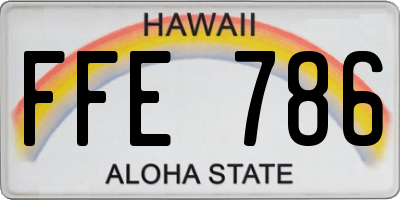 HI license plate FFE786