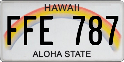 HI license plate FFE787