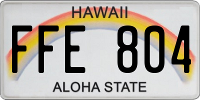 HI license plate FFE804