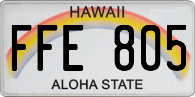 HI license plate FFE805