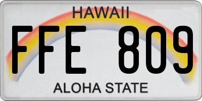 HI license plate FFE809