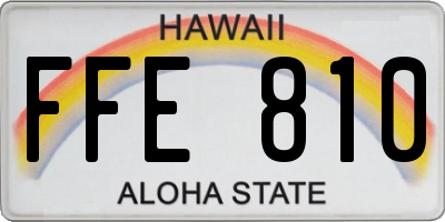 HI license plate FFE810
