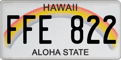 HI license plate FFE822