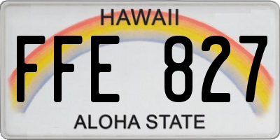 HI license plate FFE827