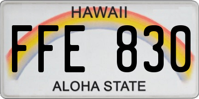HI license plate FFE830