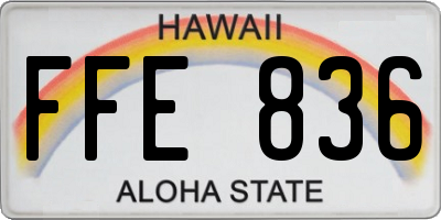HI license plate FFE836