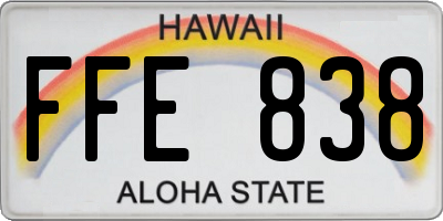 HI license plate FFE838