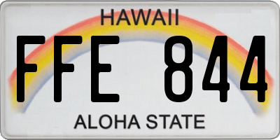 HI license plate FFE844