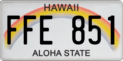 HI license plate FFE851