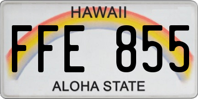 HI license plate FFE855