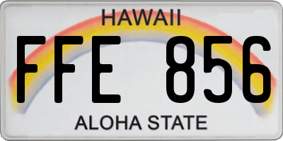 HI license plate FFE856