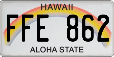 HI license plate FFE862