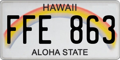 HI license plate FFE863