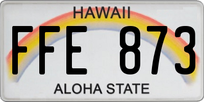 HI license plate FFE873