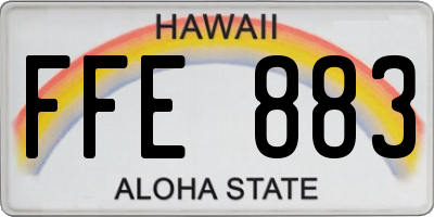 HI license plate FFE883