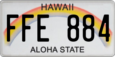HI license plate FFE884