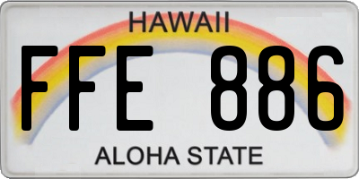 HI license plate FFE886