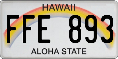 HI license plate FFE893