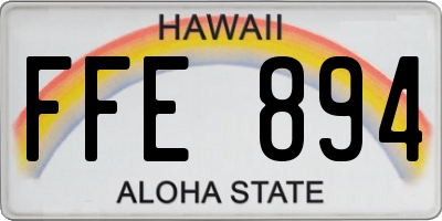 HI license plate FFE894