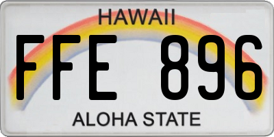 HI license plate FFE896