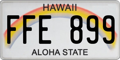 HI license plate FFE899