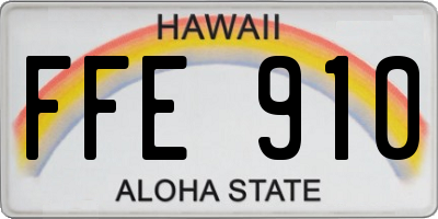 HI license plate FFE910