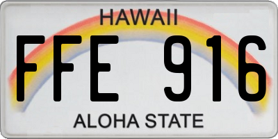 HI license plate FFE916