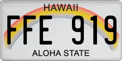 HI license plate FFE919