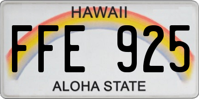 HI license plate FFE925