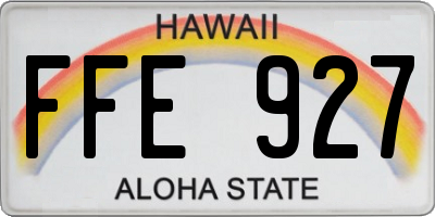 HI license plate FFE927