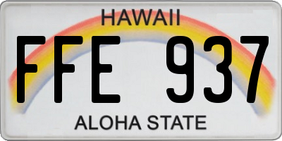 HI license plate FFE937