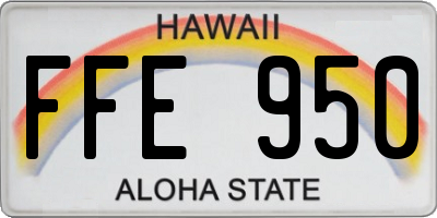 HI license plate FFE950