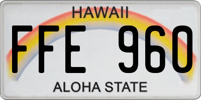 HI license plate FFE960