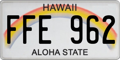 HI license plate FFE962