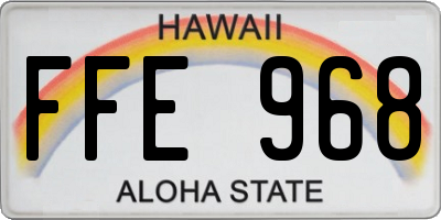HI license plate FFE968