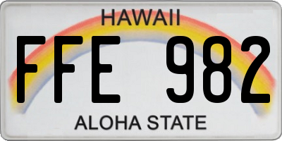 HI license plate FFE982