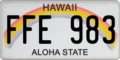 HI license plate FFE983
