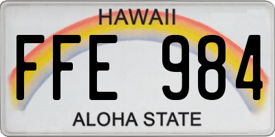 HI license plate FFE984