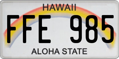 HI license plate FFE985