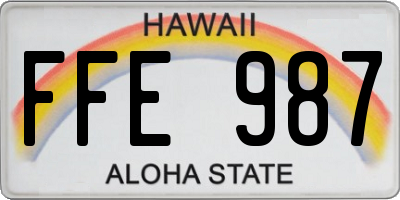 HI license plate FFE987