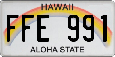 HI license plate FFE991