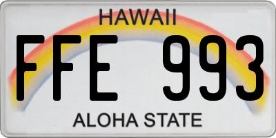HI license plate FFE993