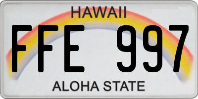 HI license plate FFE997