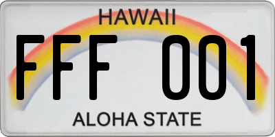HI license plate FFF001