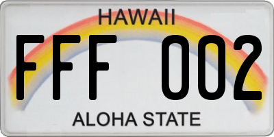 HI license plate FFF002