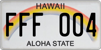 HI license plate FFF004