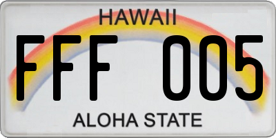HI license plate FFF005