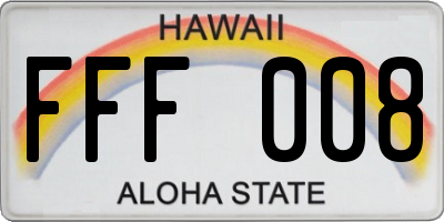 HI license plate FFF008